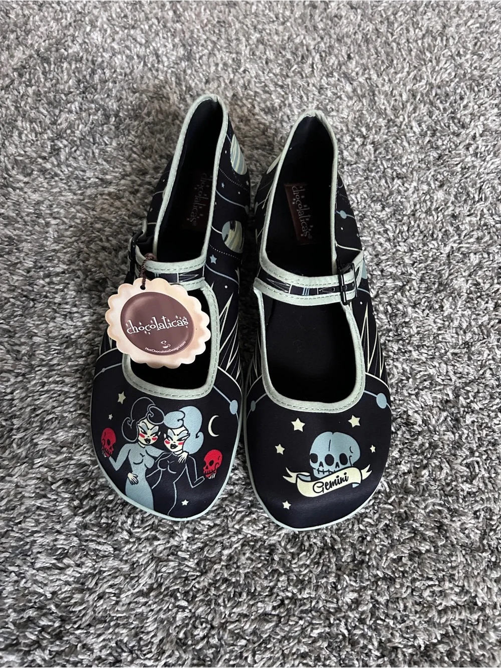 Chocolaticas Astrology Gemini Mary Jane Flats-RARE,NWT, 8